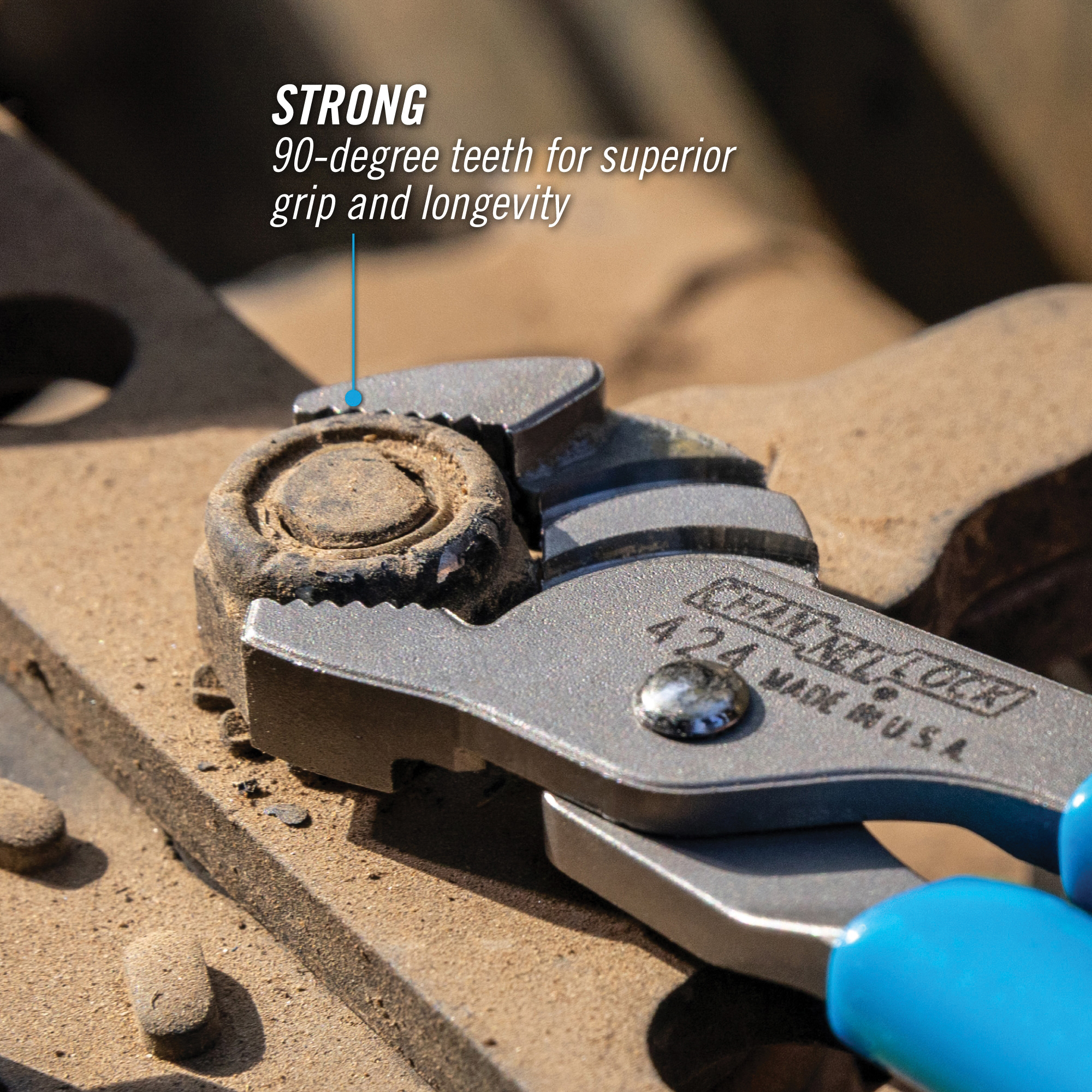 Channellock 424 Tongue and Groove Pliers, 4-1/2 in OAL, 1/2 in Jaw Opening, Blue Handle, Cushion Grip Handle - 4