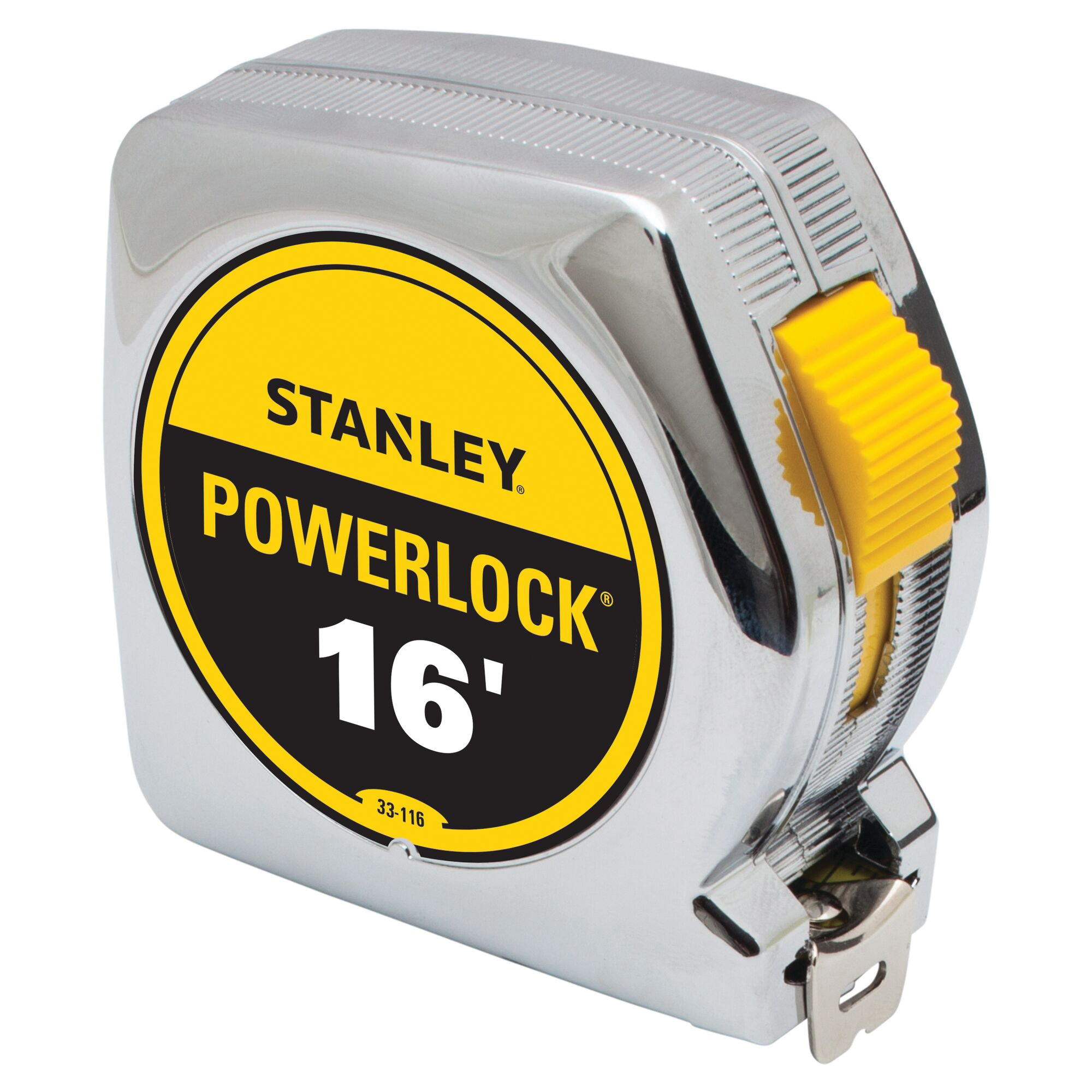 STANLEY 33-116 Measuring Tape, 16 ft L Blade, 3/4 in W Blade, Steel Blade, ABS Case, Chrome Case, 5 ft Standout - 2