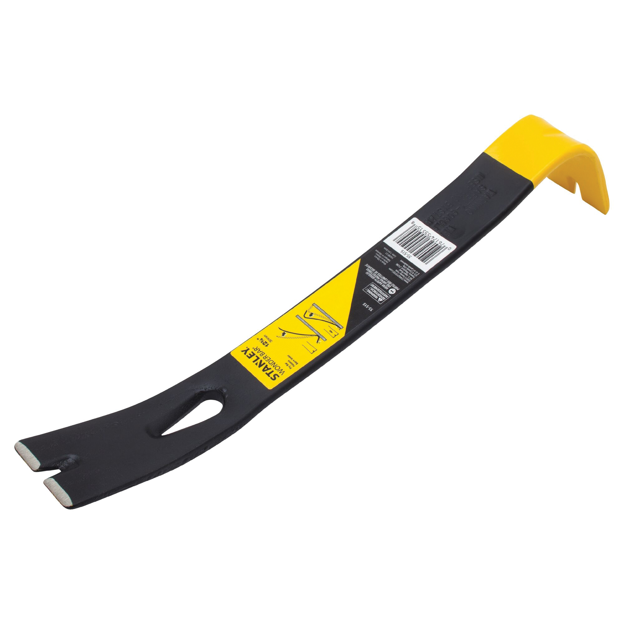 STANLEY Wonder Bar 55-515 Pry Bar, 12-3/4 in L, Beveled Tip, 1-3/4 in Claw Blade Width Tip, HCS, Black/Yellow - 2