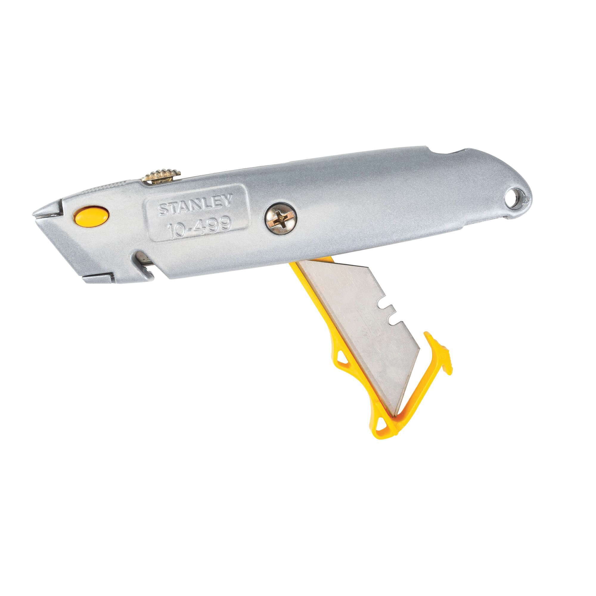 STANLEY 10-499 Utility Knife, 2-7/16 in L Blade, 3 in W Blade, HCS Blade, Gray Handle, Straight Handle - 4