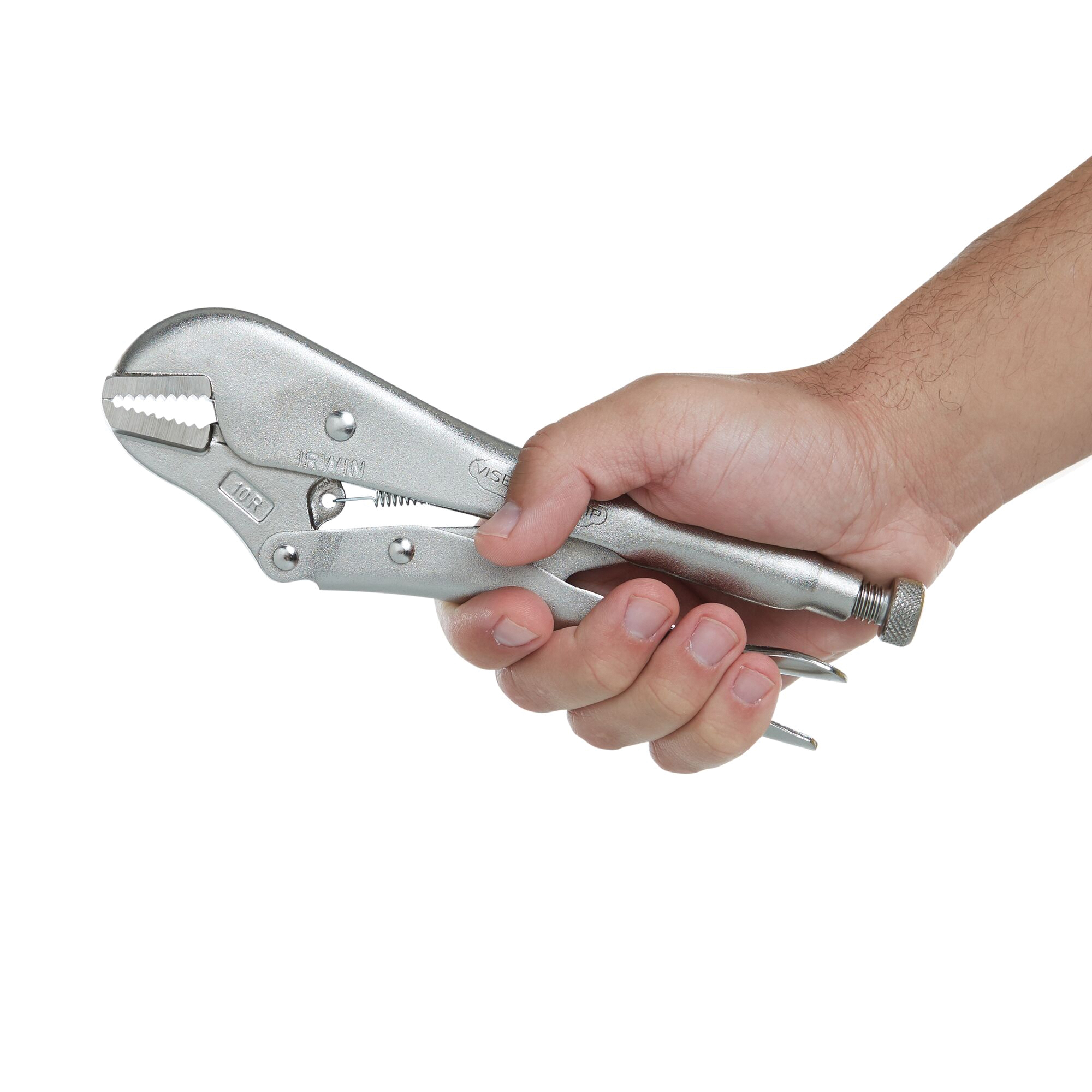 Irwin Original 102L3 Locking Pliers, 10 in OAL, 1-3/4 in Jaw Opening, Plain Grip Handle, 5/8 in W Jaw, 1-15/64 in L Jaw - 3