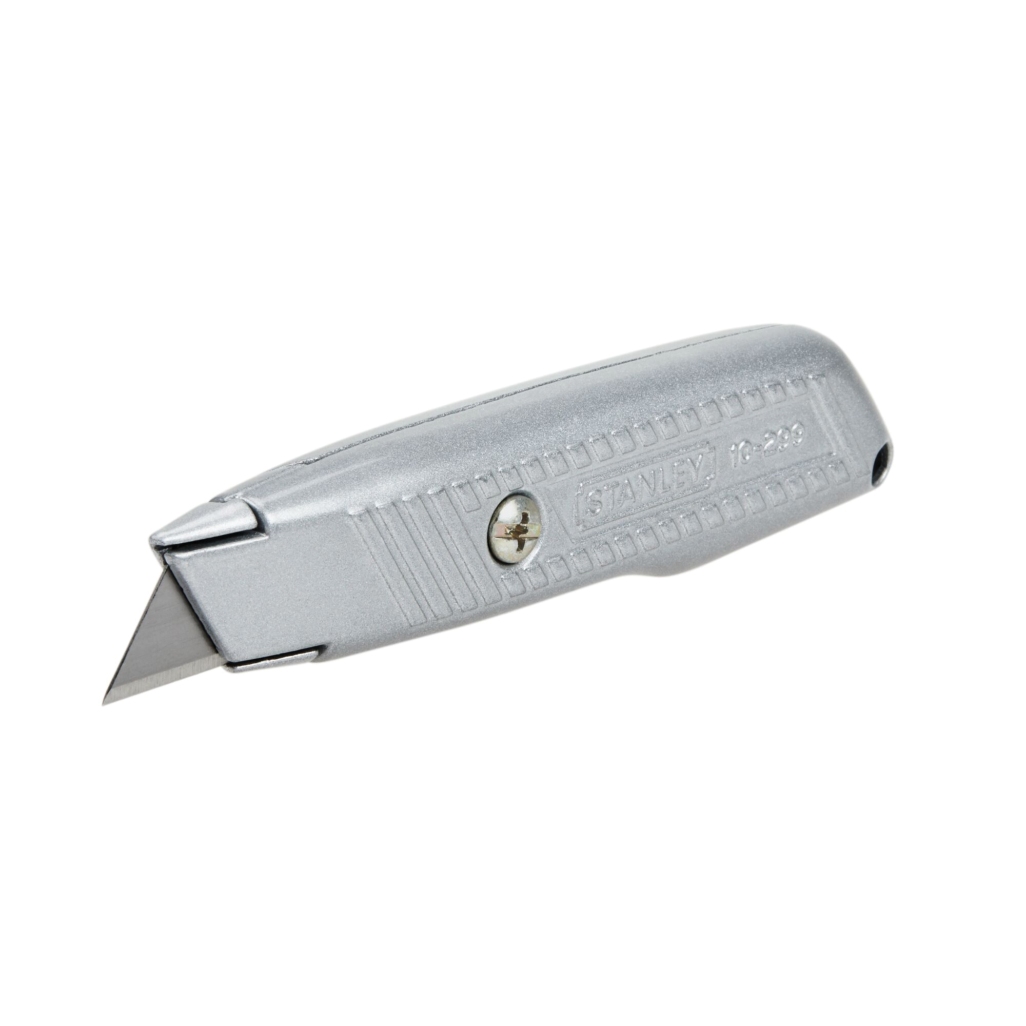 STANLEY 10-299 Utility Knife, 2-7/16 in L Blade, 3 in W Blade, HCS Blade, Contoured Handle, Gray Handle - 2