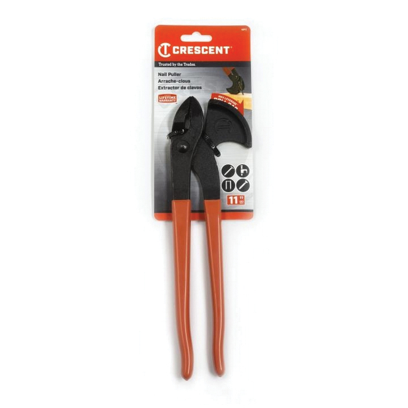 Crescent NP11 Nail Puller Pliers, 11 in OAL, Black/Red Handle, Rubber Grip Handle, 3-1/4 in W Jaw - 4