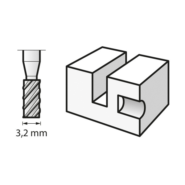Dremel 194 Cutter, 1/8 in Dia, 1-1/2 in L, 1/8 in Dia Shank, HSS - 3