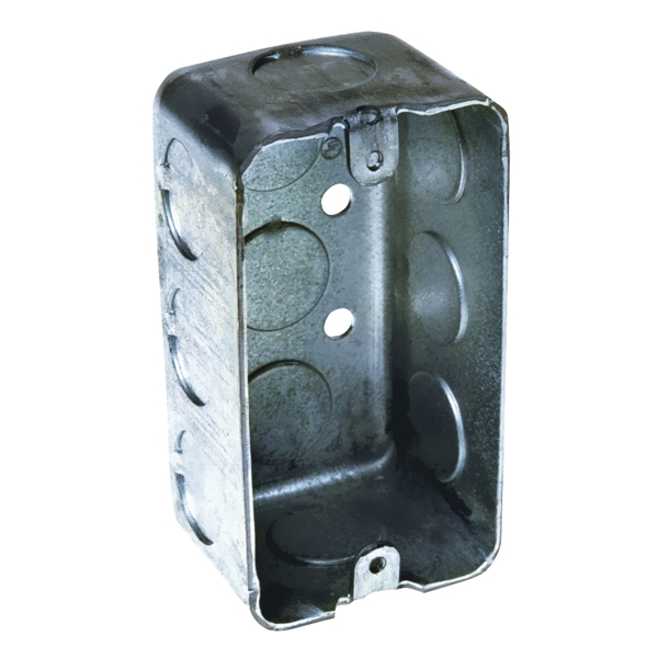 Raco 8663 Handy Box, 1-Gang, 7-Knockout, 3/4 in Knockout, Steel, Gray - 2