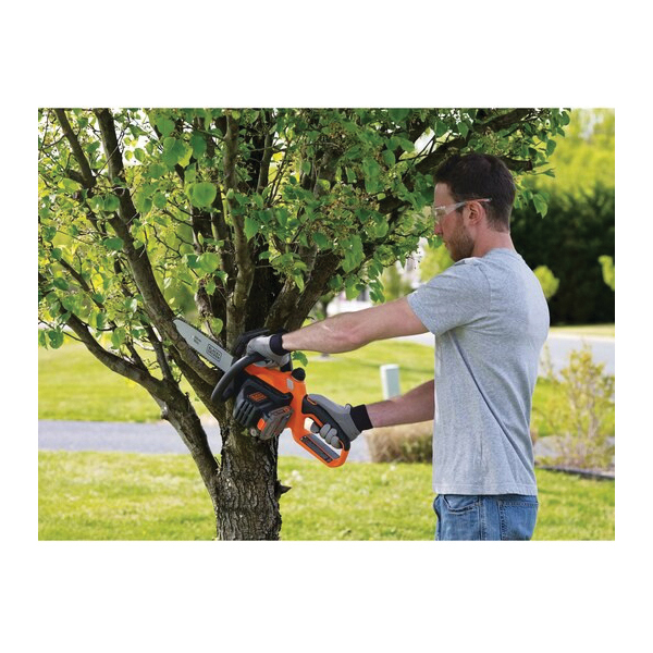 Black+Decker LCS1020 Chainsaw, Battery Included, 2 Ah, 20 V, Lithium-Ion, 10 in Cutting Capacity, 10 in L Bar - 4