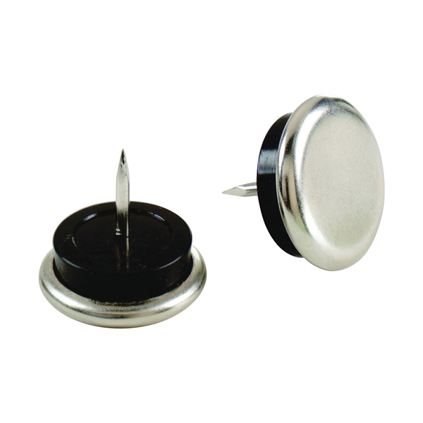 Shepherd Hardware 9100 Furniture Glide, Round, 1 in Dia Dimensions, Nickel, Silver, 4/PK - 2