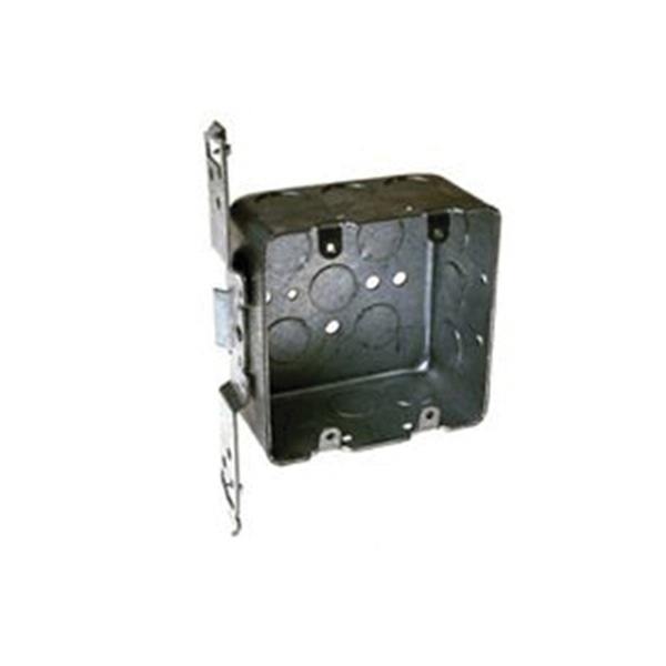 Raco 681 Switch Box, 2 -Gang, 2 -Outlet, 14 -Knockout, 1/2 in Knockout, Steel, Gray, Galvanized, TS Bracket - 2