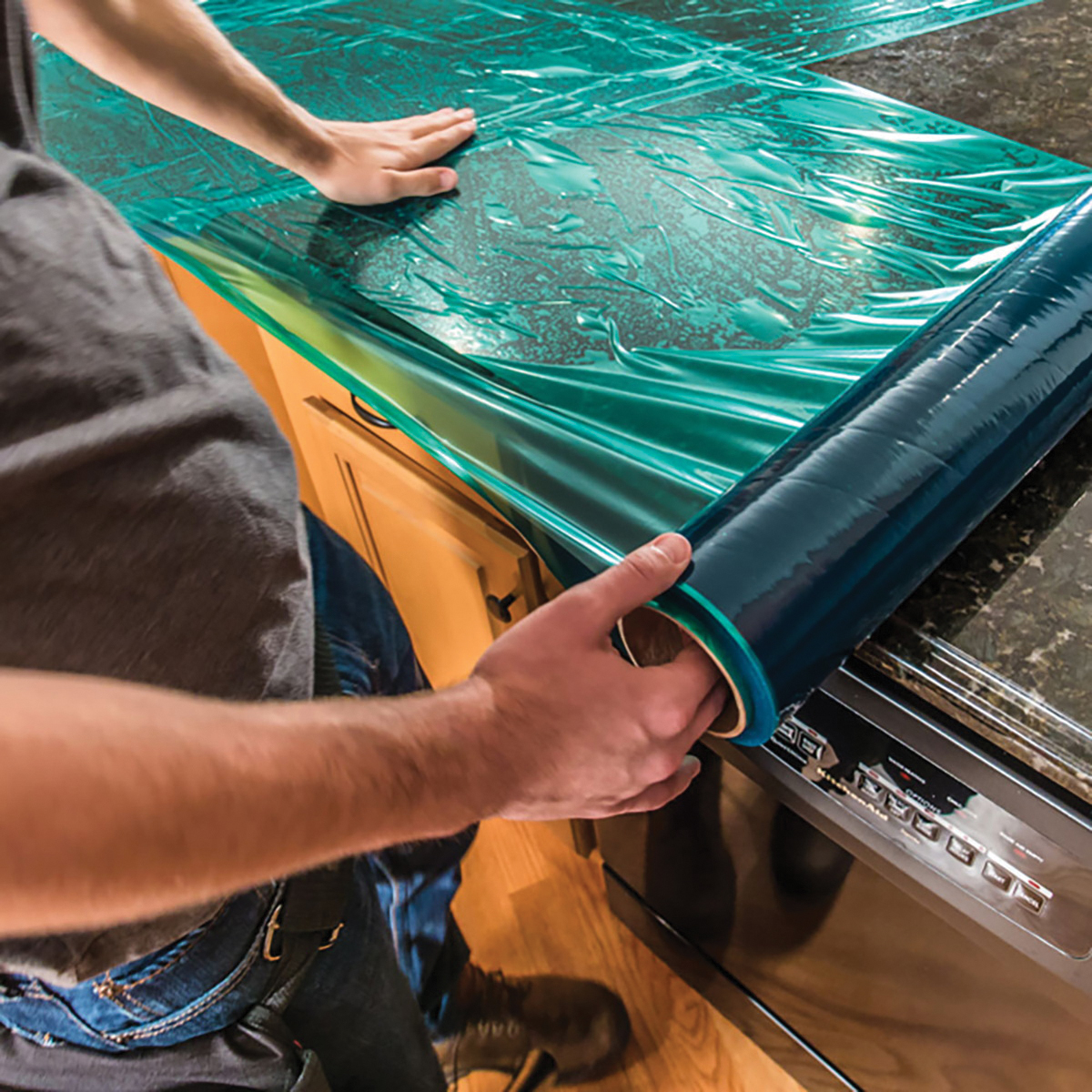 Surface Shields MU2450W Protection Film, 50 ft L, 24 in W, 3 mil Thick, Polyethylene, Green - 2
