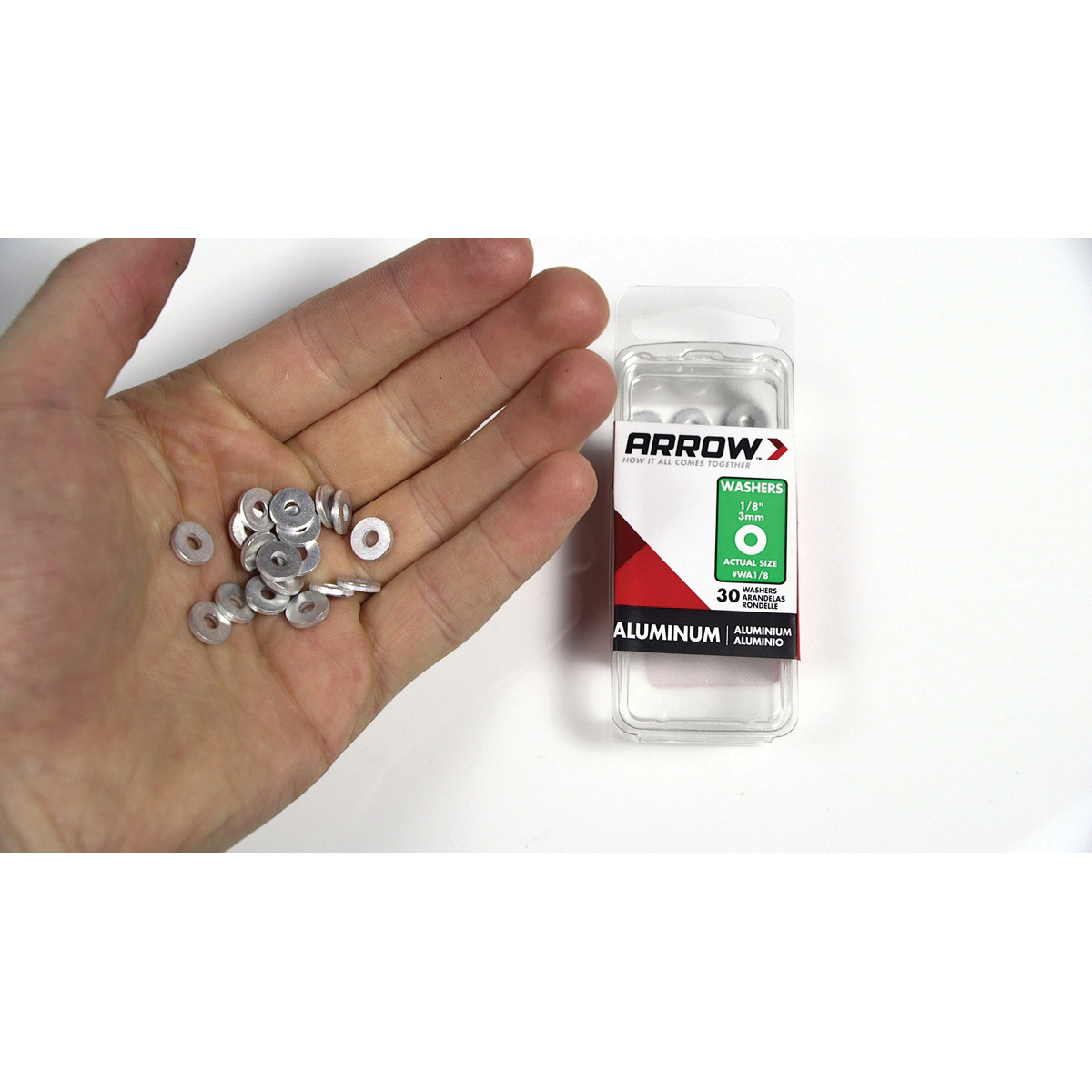 Arrow WA1/8 Washer, 1/8 in ID, Aluminum - 4