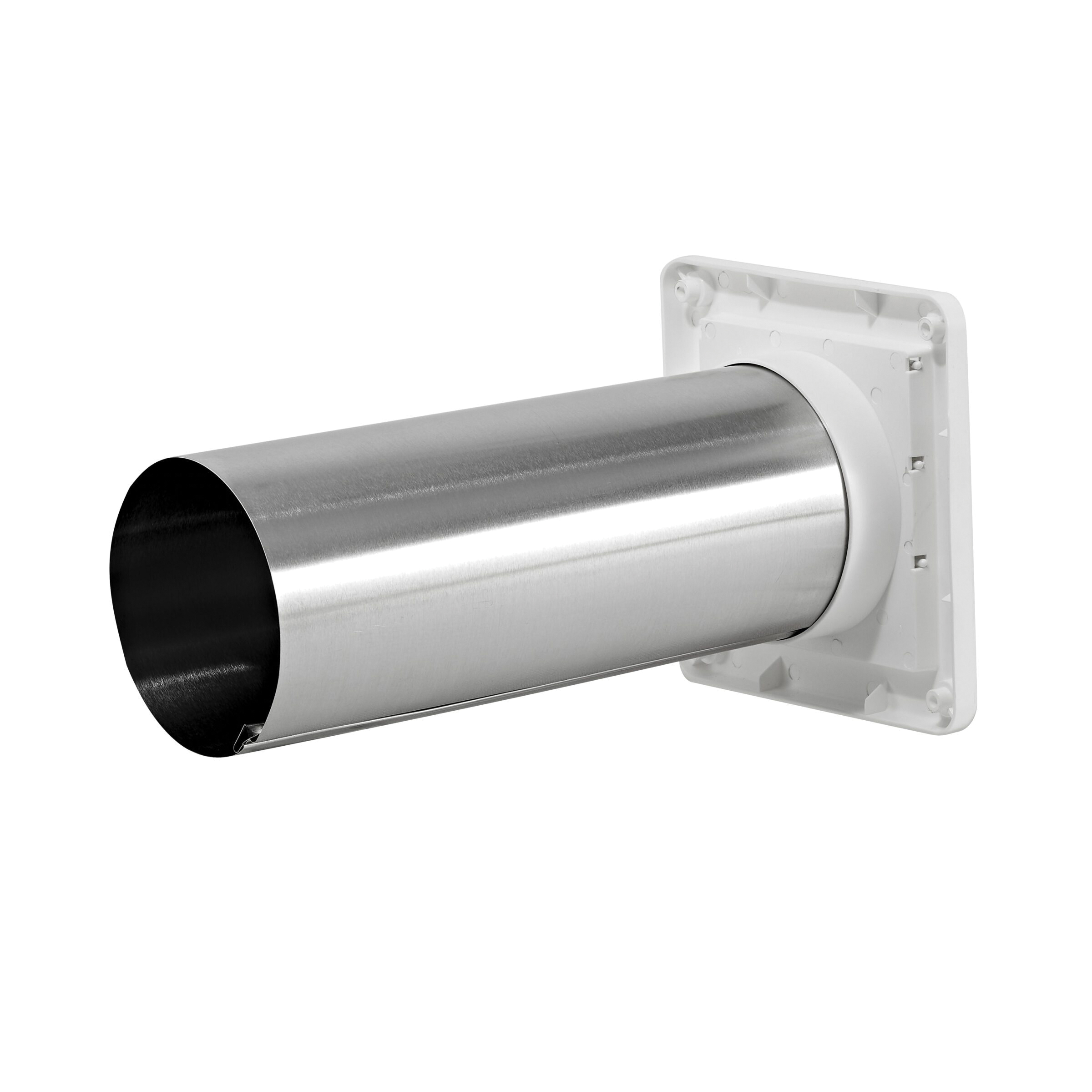 Lambro 267WS Louvered Vent, 5.44 in Dia, 10.63 in L, Plastic, White, Wall Installation - 4