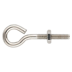 National Hardware N221-564 Eye Bolt, #10-24 Thread, Coarse Thread, 1-1/4 in L Thread, 0.28 in ID Dia Eye - 4