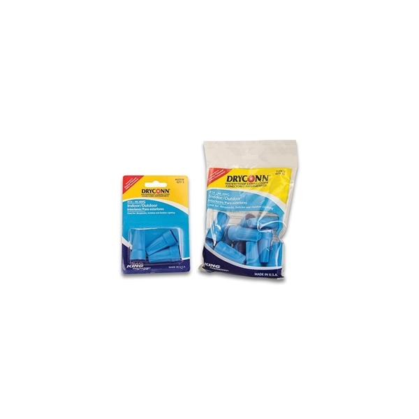 King Innovation Dryconn Series 62310 Wire Connector, Aqua Blue, 14 to 6 AWG Wire, Copper Contact, 3/Pk - 2