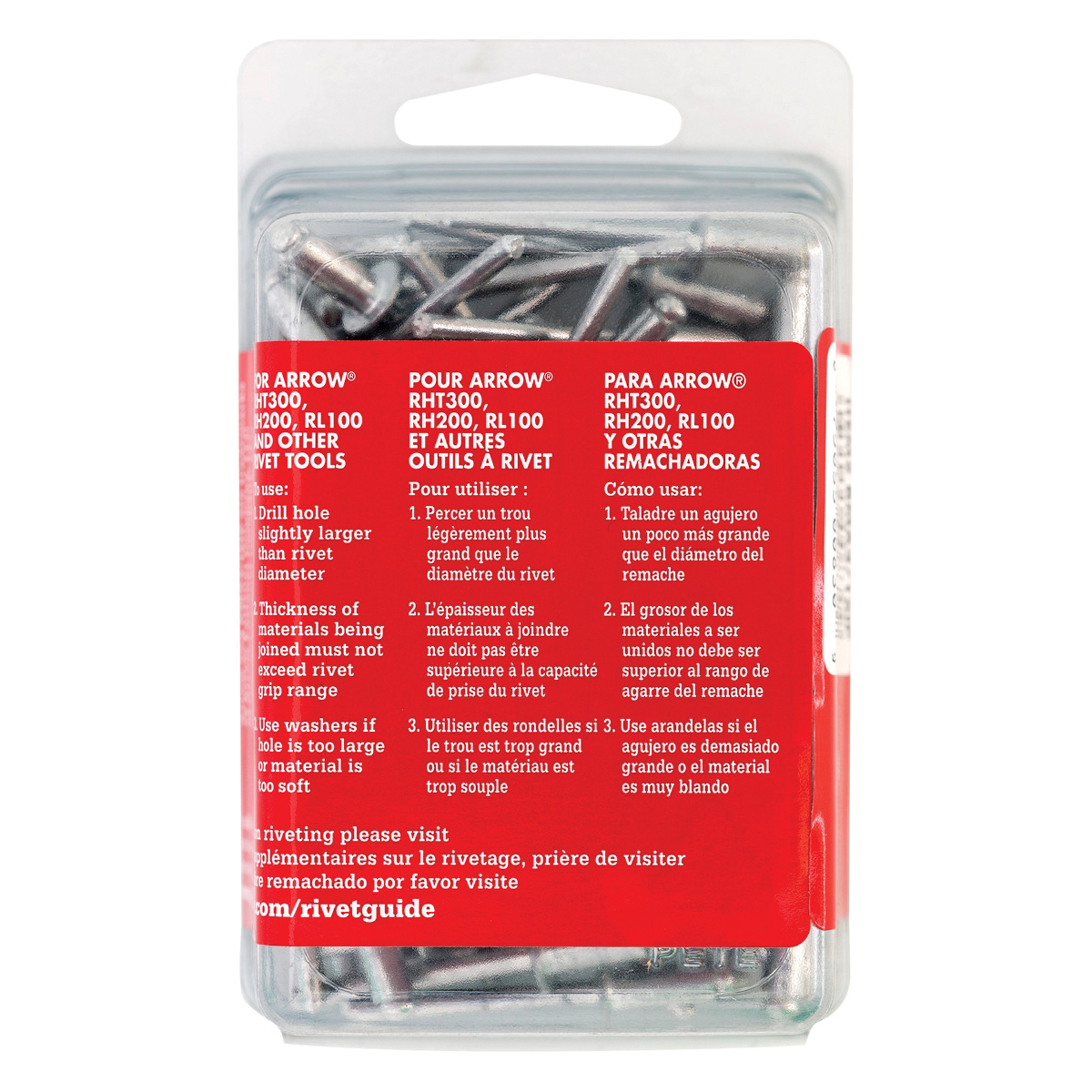 Arrow RMA3/16IP Pop Rivet, Medium, 1/4 in Grip, 1/4 in L, Aluminum, Gray, 50/PK - 4