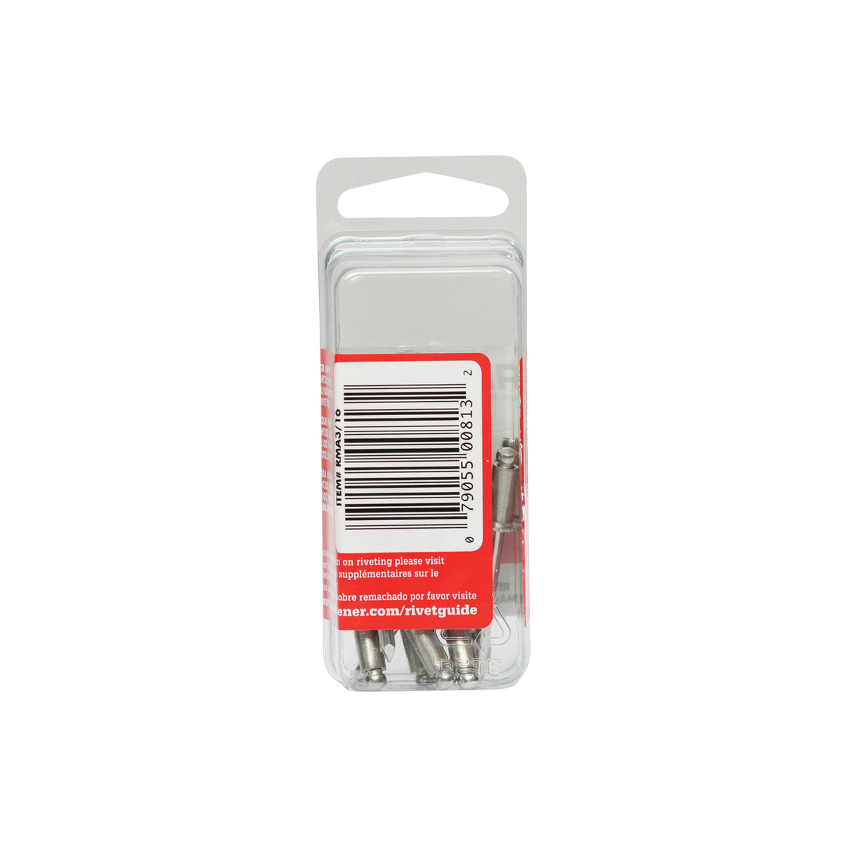 Arrow RMA3/16 Pop Rivet, Medium, 1/4 in Grip, 1/4 in L, Aluminum, 15/PK - 4