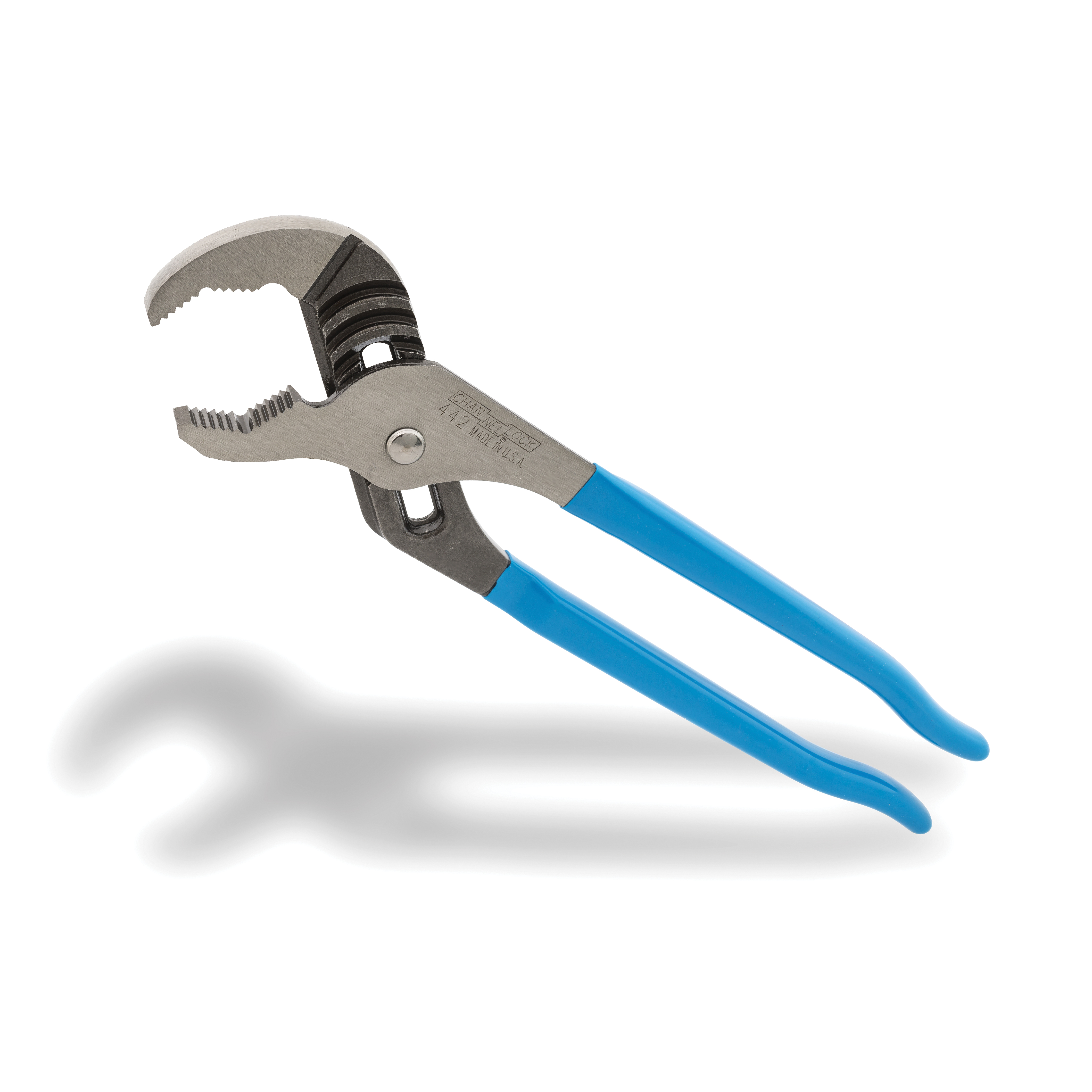 Channellock 442 Tongue and Groove Pliers, 12 in OAL, 2-1/4 in Jaw Opening, Blue Handle, Cushion Grip Handle - 3