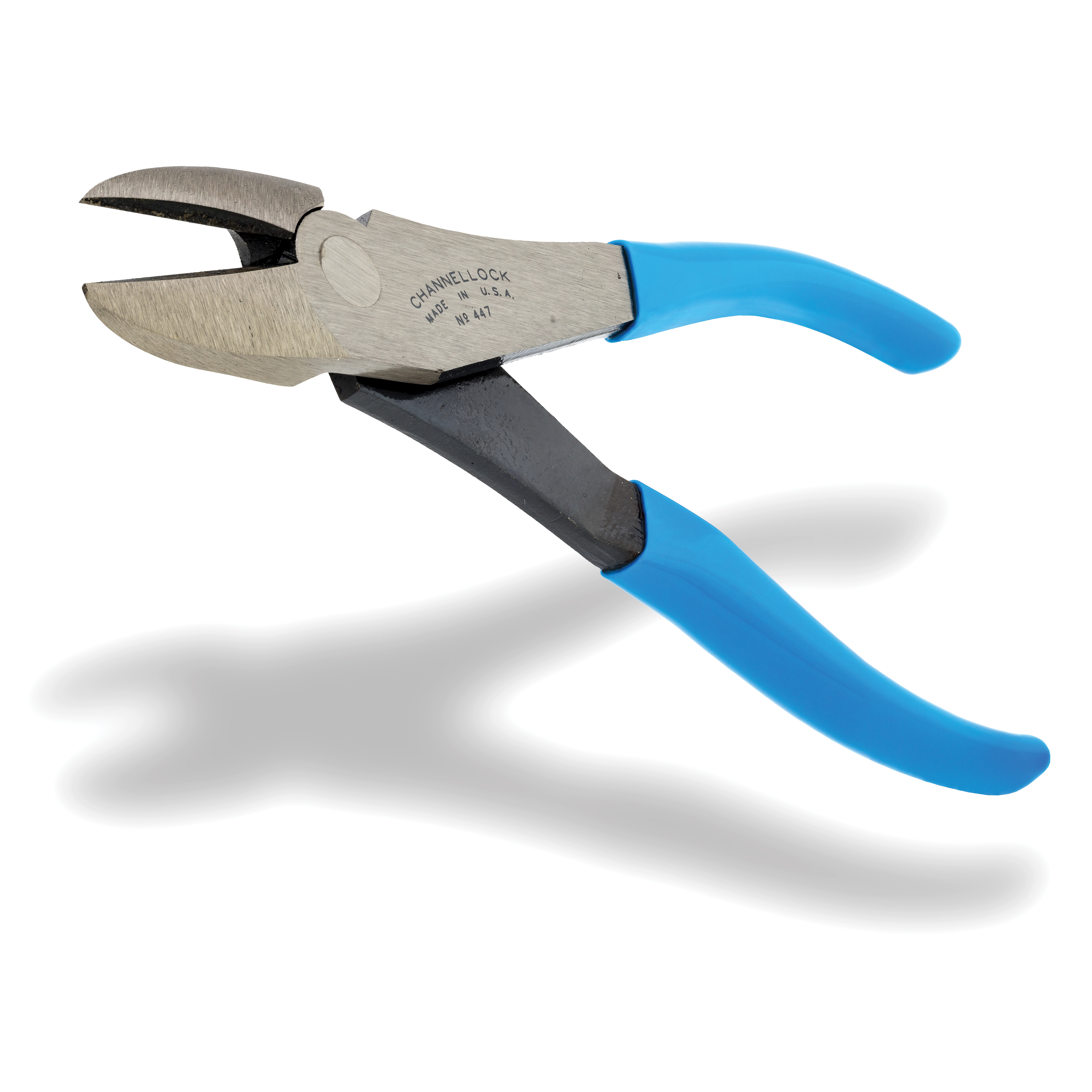 Channellock 447 Diagonal Cutting Pliers, 7-3/4 in OAL, Blue Handle, Ergonomic Handle, 1.06 in W Jaw, 1.02 in L Jaw - 2