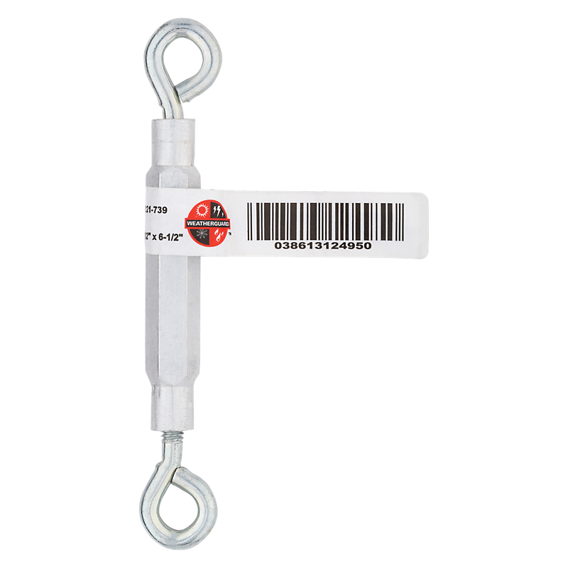 National Hardware 2170BC Series N221-739 Turnbuckle, 55 lb Working Load, #12-24 Thread, Eye, 6-1/2 in L Take-Up - 2