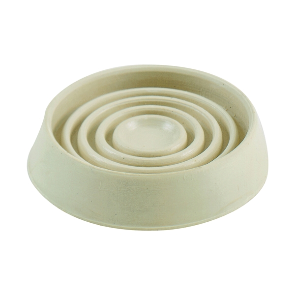 Shepherd Hardware 9167 Caster Cup, Round, 1-3/4 in Dimensions, Rubber, Off-White, 4/PK - 2