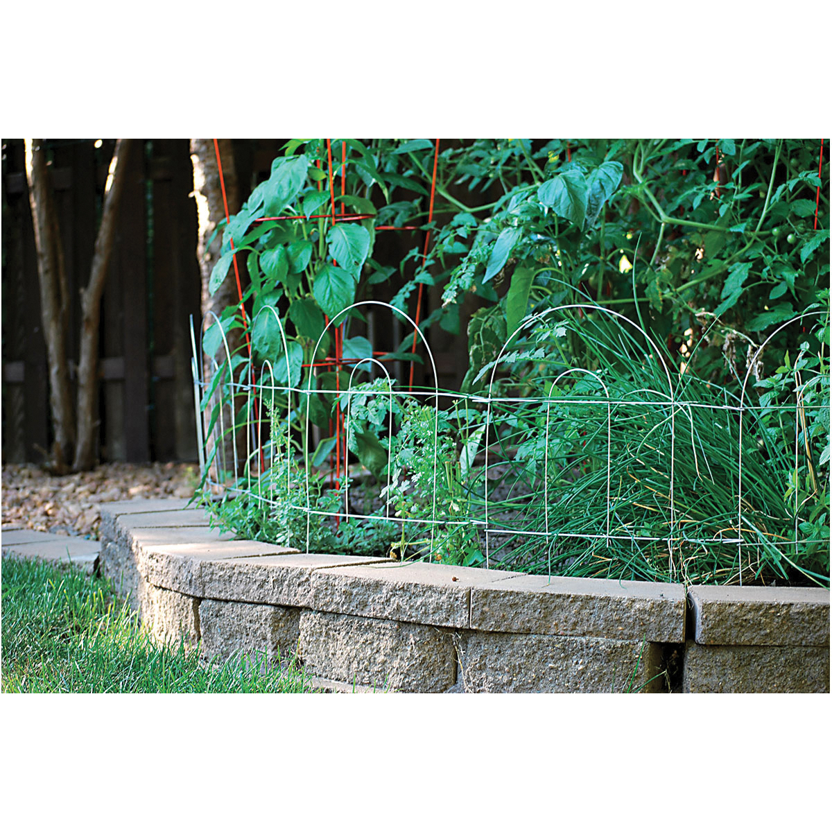 Glamos Wire 777009 Folding Wire Fence, 8 ft L, 18 in H, Steel, White, Powder-Coated - 2