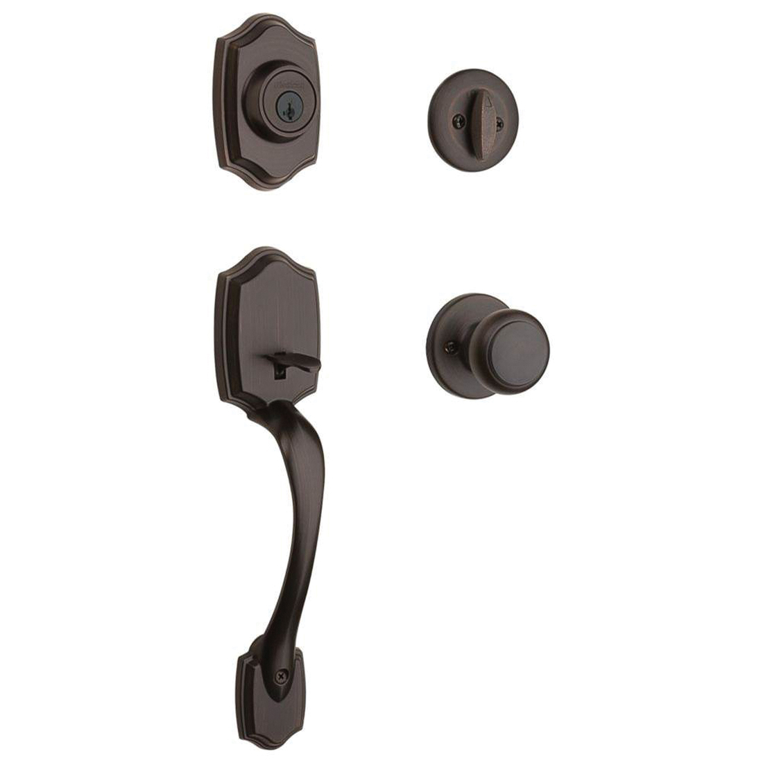 Kwikset 96870-100 Combination Lockset, Knob Handle, Venetian Bronze, Knob Interior Handle, 3 Grade, Brass - 3