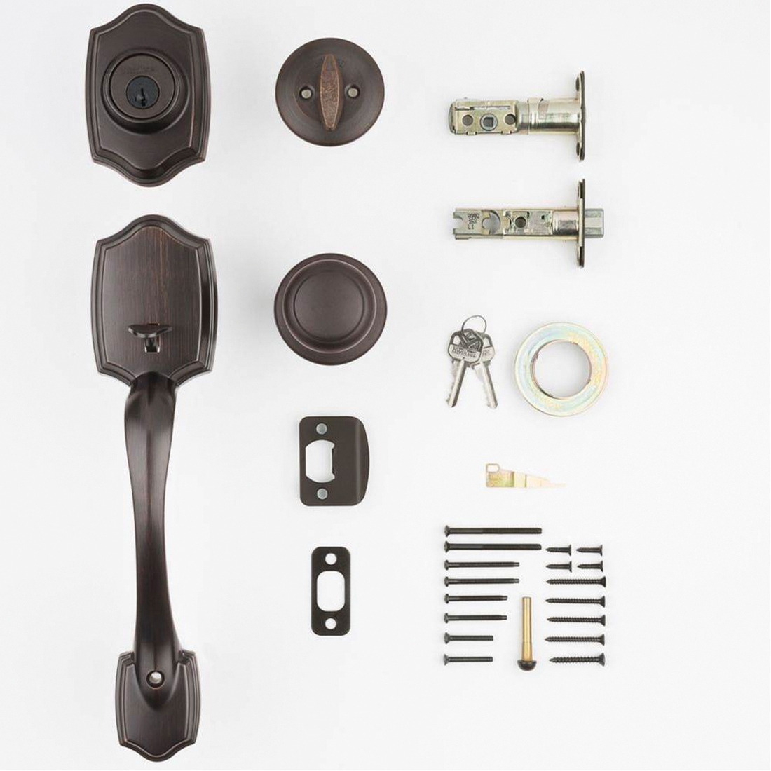 Kwikset 96870-100 Combination Lockset, Knob Handle, Venetian Bronze, Knob Interior Handle, 3 Grade, Brass - 4