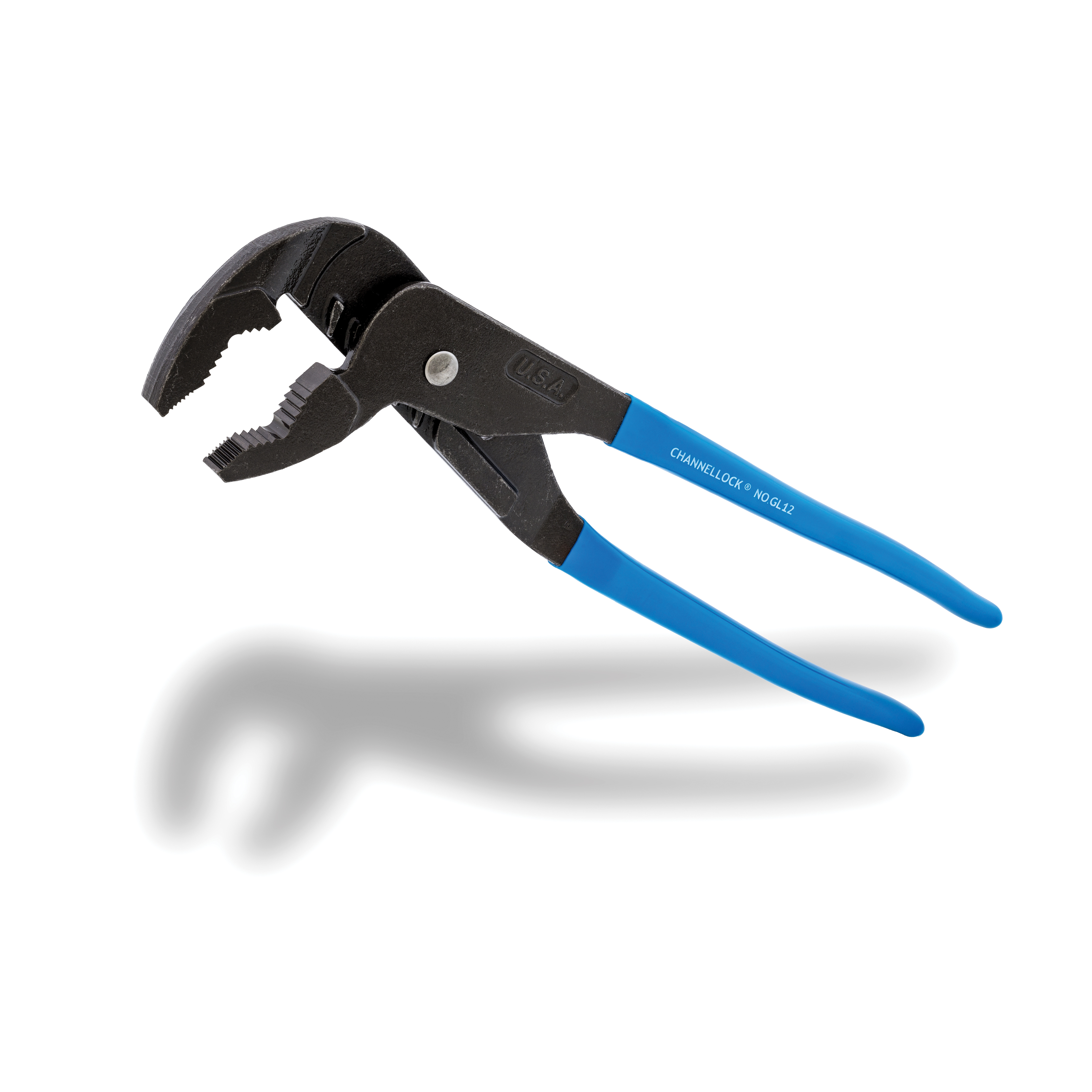 Channellock GRIPLOCK GL12 Tongue and Groove Pliers, 12-1/2 in OAL, 2-1/4 in Jaw Opening, Blue Handle, 1.77 in L Jaw - 3