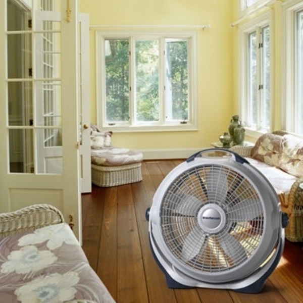 Lasko Wind Machine 3300 Portable Room Fan, 120 V, 20 in Dia Blade, 5-Blade, 3-Speed, 4750 cfm Air, Gray - 2
