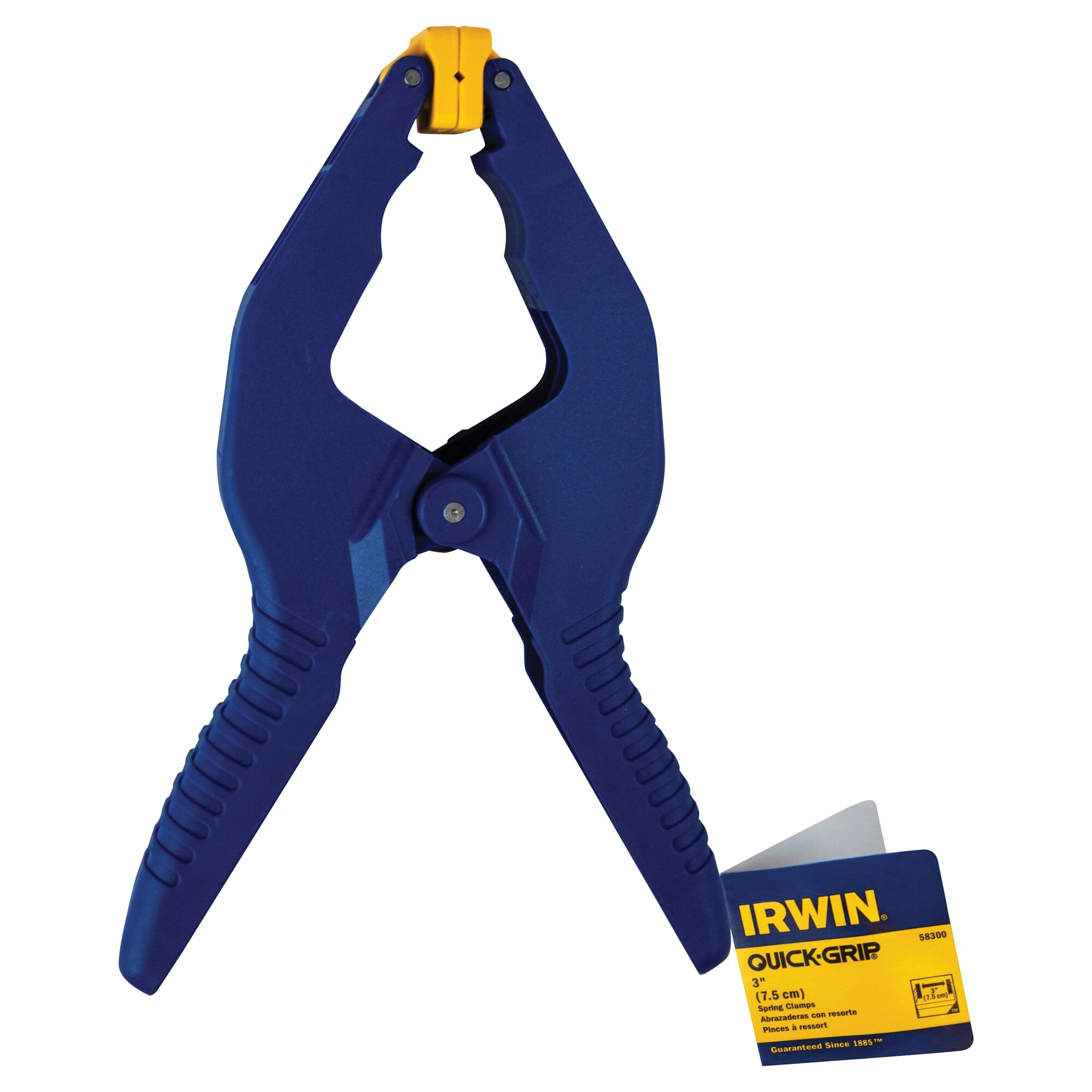 Irwin 58300 Spring Clamp, 3 in Clamping, Resin, Blue/Yellow - 3