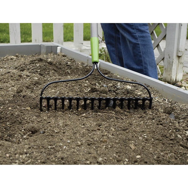 Ames 28252100 Bow Rake, 3-5/8 in L Head, 15-3/4 in W Head, 16-Tine, Steel Tine, Steel Head, 57-1/2 in L Handle - 3