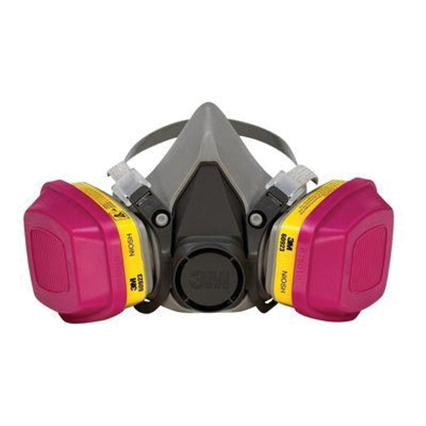 3M 62023HA1-C Valved Respirator, M Mask, P100 Filter Class, Dual Cartridge - 1