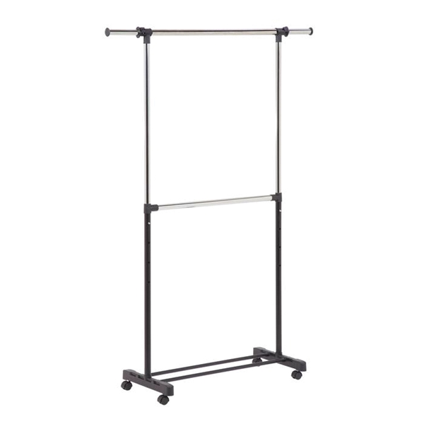 Honey-Can-Do GAR-01767 Expandable Garment Rack, 60 in W, 73 in H, Steel, Black - 2