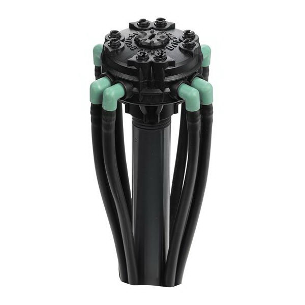 Orbit 67000 Manifold, 1/2 x 1/4 in Connection, Thread x Barb, 8 -Port, 1/4 in Tubing, Plastic, Black - 1