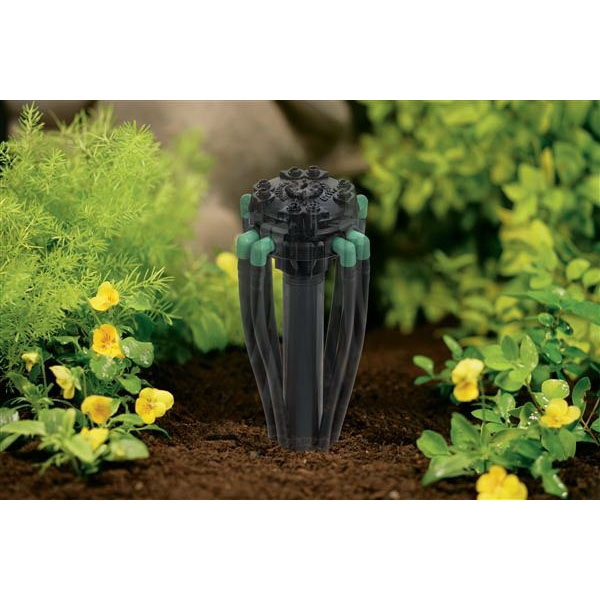 Orbit 67000 Manifold, 1/2 x 1/4 in Connection, Thread x Barb, 8 -Port, 1/4 in Tubing, Plastic, Black - 2