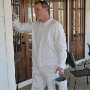 Trimaco 09903 Painters Coveralls, L, Zipper, Polypropylene, White - 1