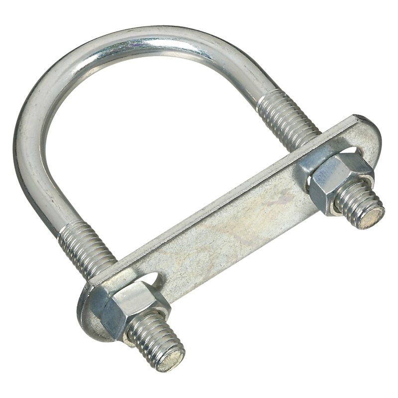 National Hardware N222-190 U-Bolt, 3-1/2 in L Inside, 2 in W Inside, 3/8 in Thread, Steel, Zinc - 2