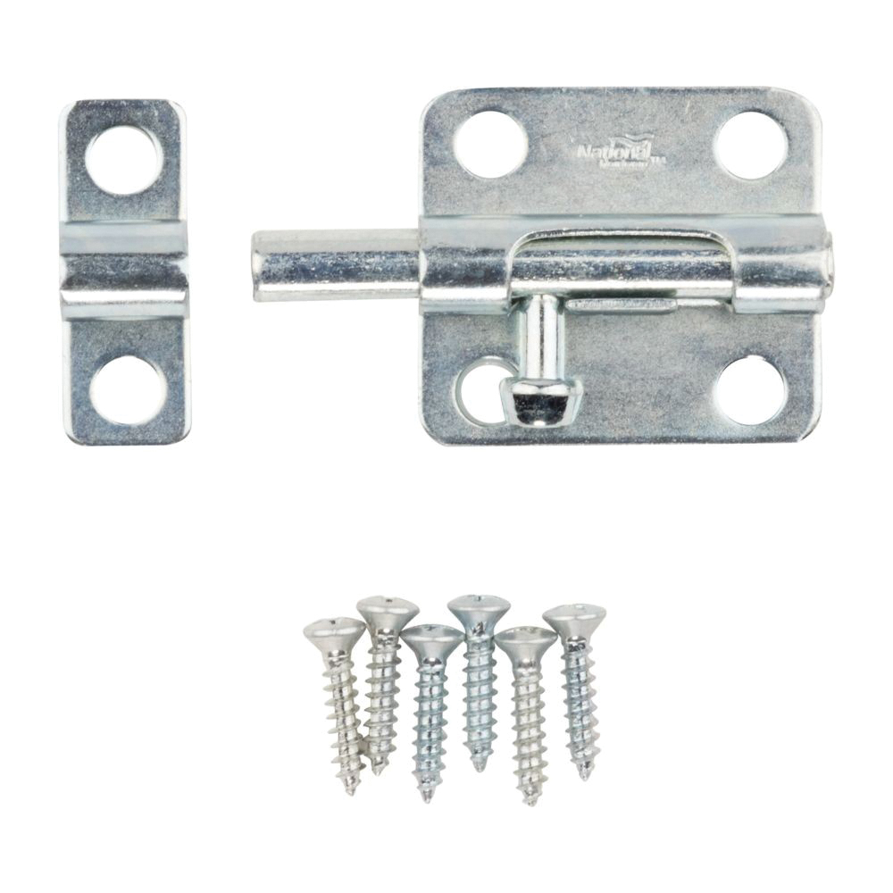 National Hardware N151-449 Barrel Bolt, 0.32 in Dia Bolt Head, 2-1/2 in L Bolt, Steel, Zinc - 2