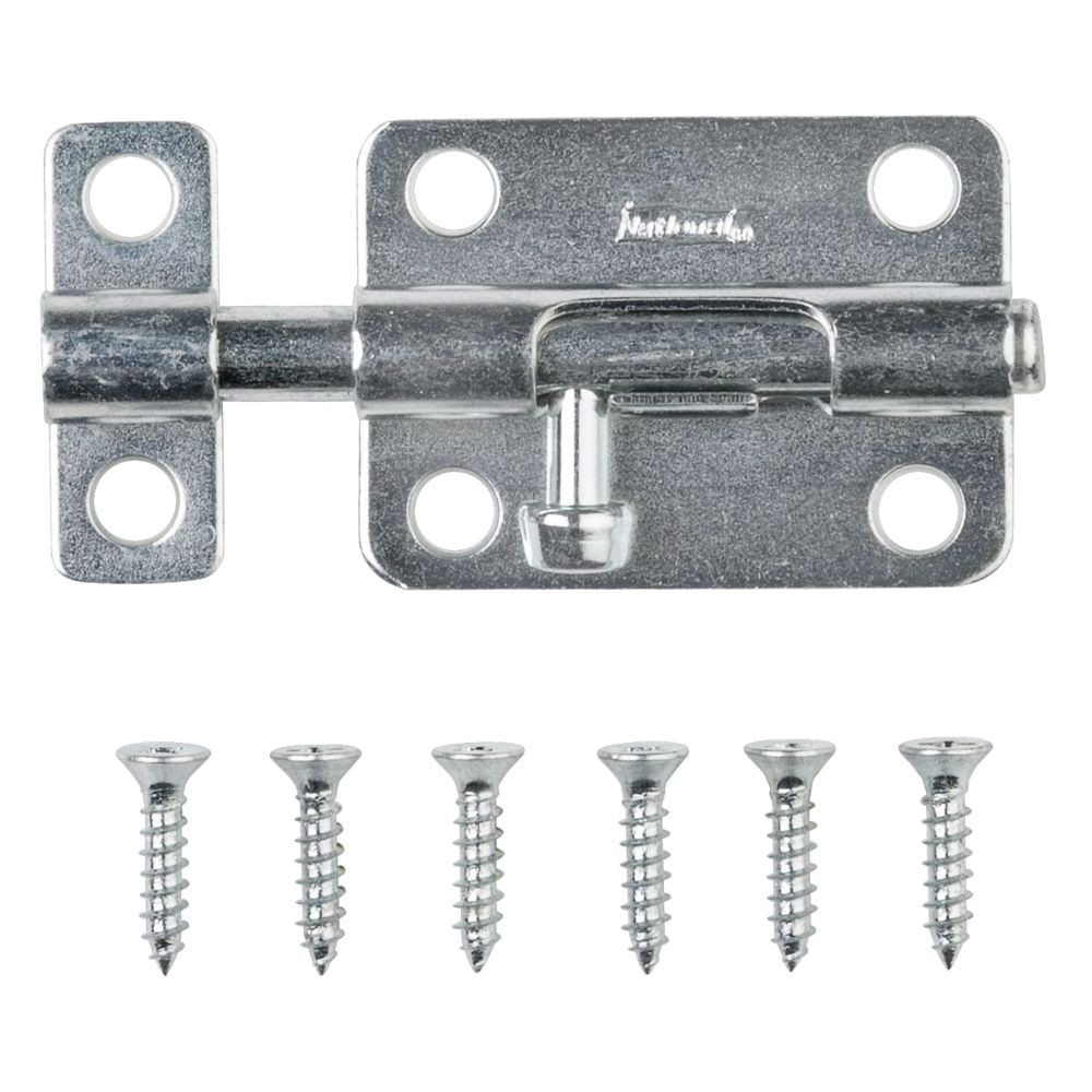 National Hardware N151-555 Barrel Bolt, 0.32 in Dia Bolt Head, 3 in L Bolt, Steel, Zinc - 2