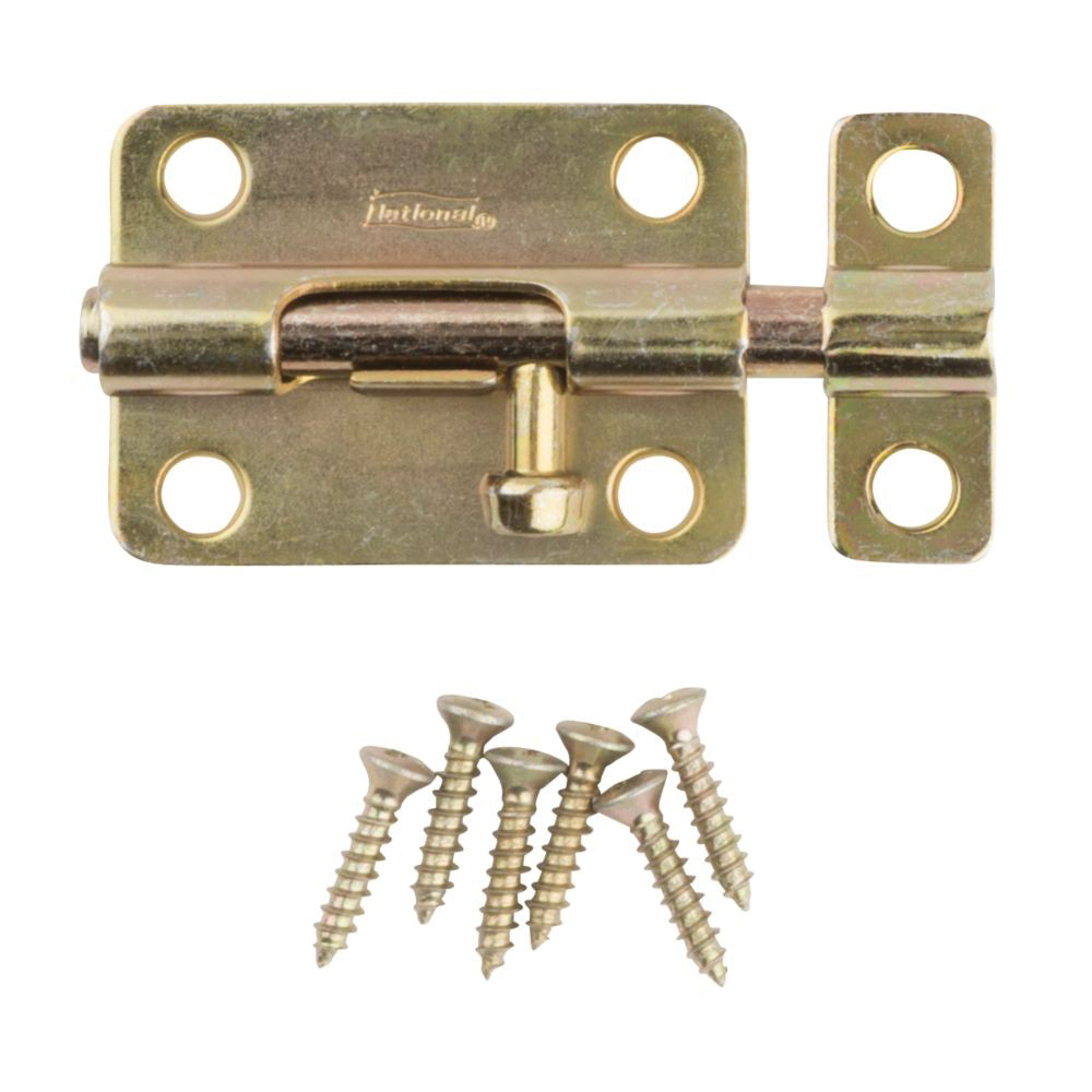 National Hardware N151-589 Barrel Bolt, 0.32 in Dia Bolt Head, 3 in L Bolt, Steel, Brass - 2