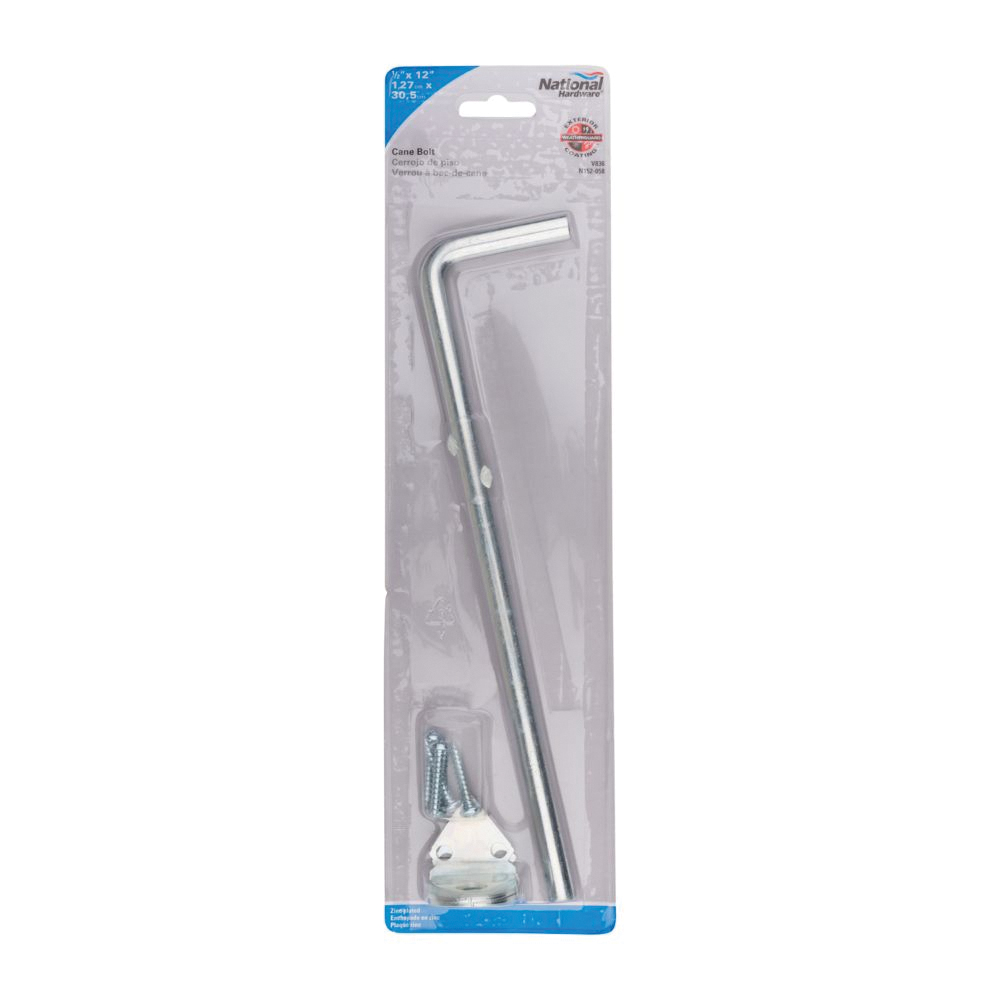 National Hardware V836 Series N152-058 Cane Bolt, 1/2 in Bolt Head, Steel, Zinc - 4