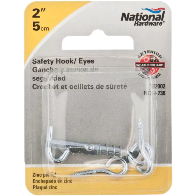 National Hardware V2002 Series N170-738 Safety Hook, Steel, Zinc - 2