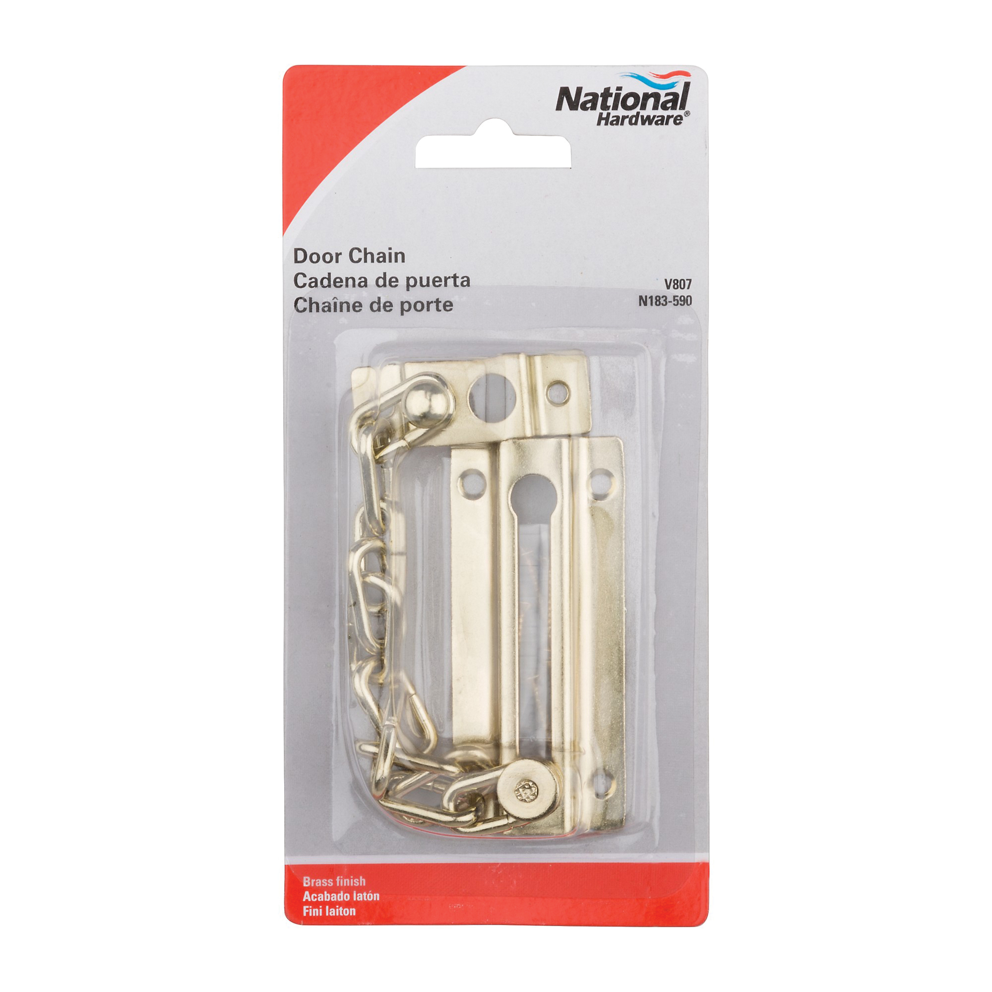 National Hardware V807 Series N183-590 Door Chain, Zinc, Brass - 2
