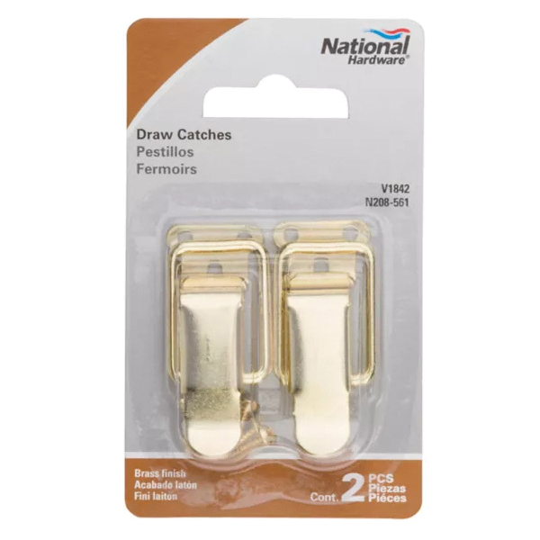 National Hardware V1842 Series N208-561 Draw Catch, Steel, Brass - 2