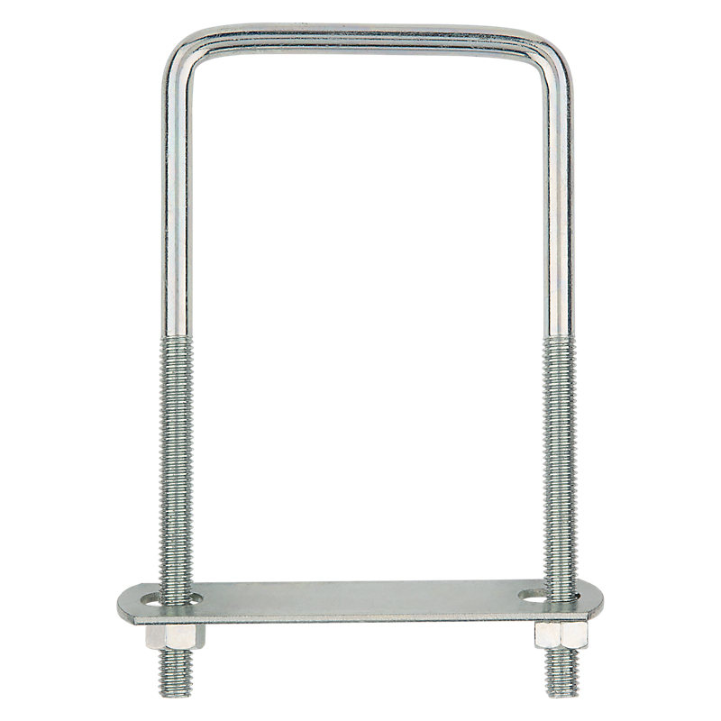 National Hardware N245-027 Square U-Bolt, 7 in L Inside, 3-5/8 in W Inside, 3/8-16 Thread, 3-3/4 in L Thread, Steel - 4
