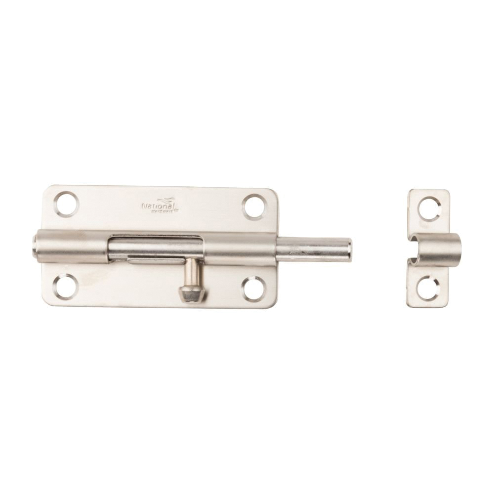 National Hardware N348-284 Barrel Bolt, 0.32 in Dia Bolt Head, 4 in L Bolt, Stainless Steel - 2