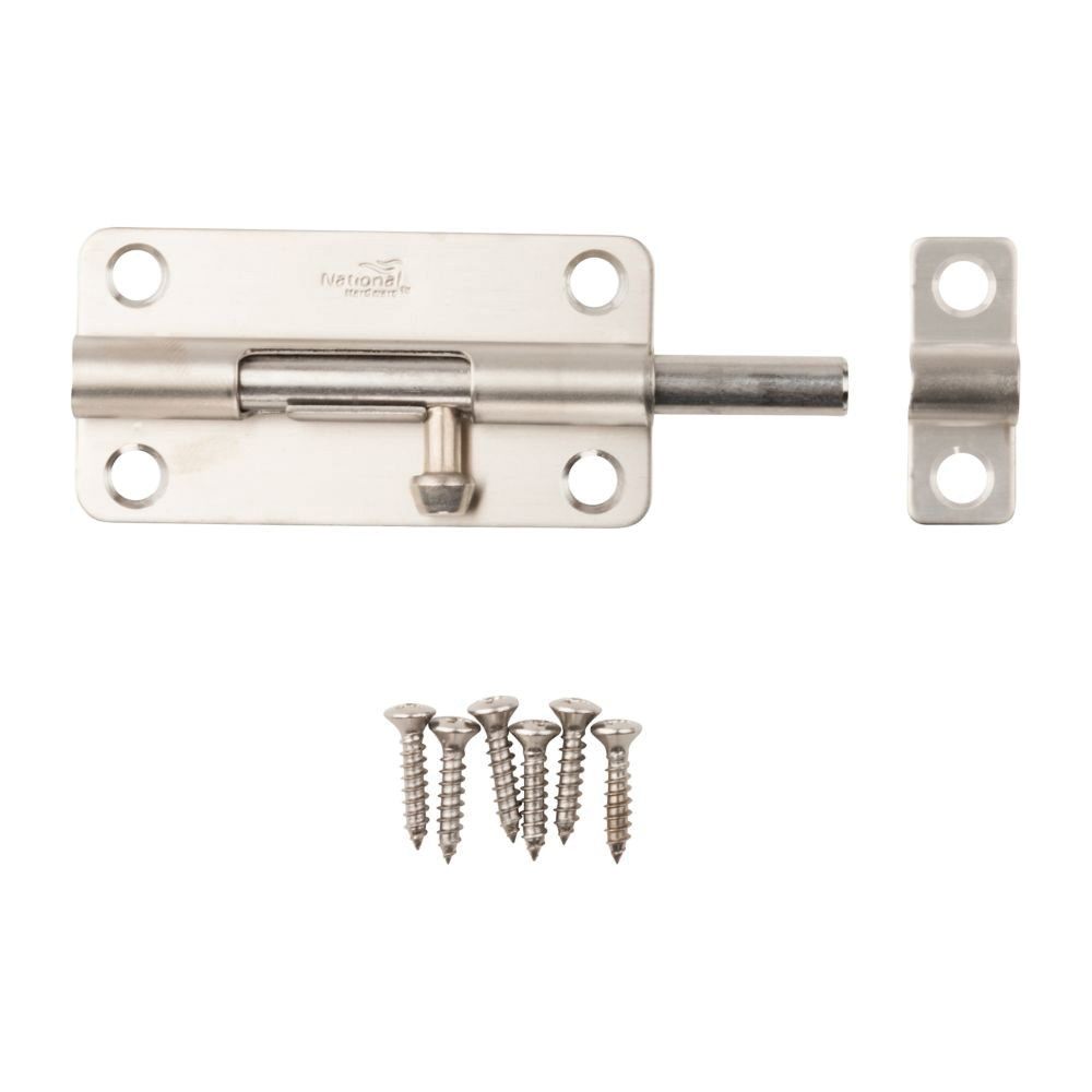 National Hardware N348-284 Barrel Bolt, 0.32 in Dia Bolt Head, 4 in L Bolt, Stainless Steel - 3