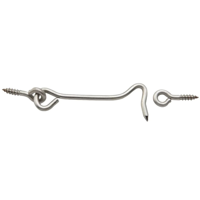 National Hardware V2003 Series N348-417 Hook and Eye, 4 in L Dimensions, Stainless Steel, 1/PK - 2