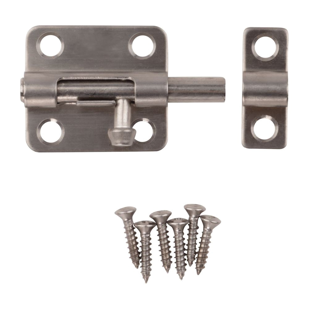 National Hardware N348-946 Barrel Bolt, 0.32 in Dia Bolt Head, 2-1/2 in L Bolt, Stainless Steel - 2