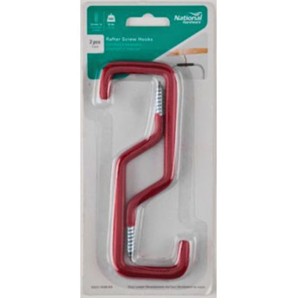 National Hardware V2213 Series N188-010 Rafter Hook, 40 lb, Steel, Red - 2