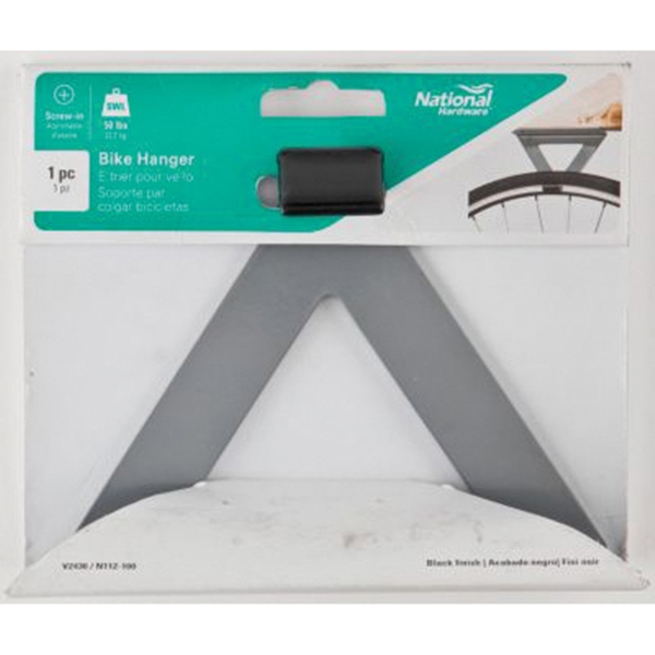 National Hardware V2436 Series N112-100 Bike Hanger, 50 lb, Steel, Gray - 2
